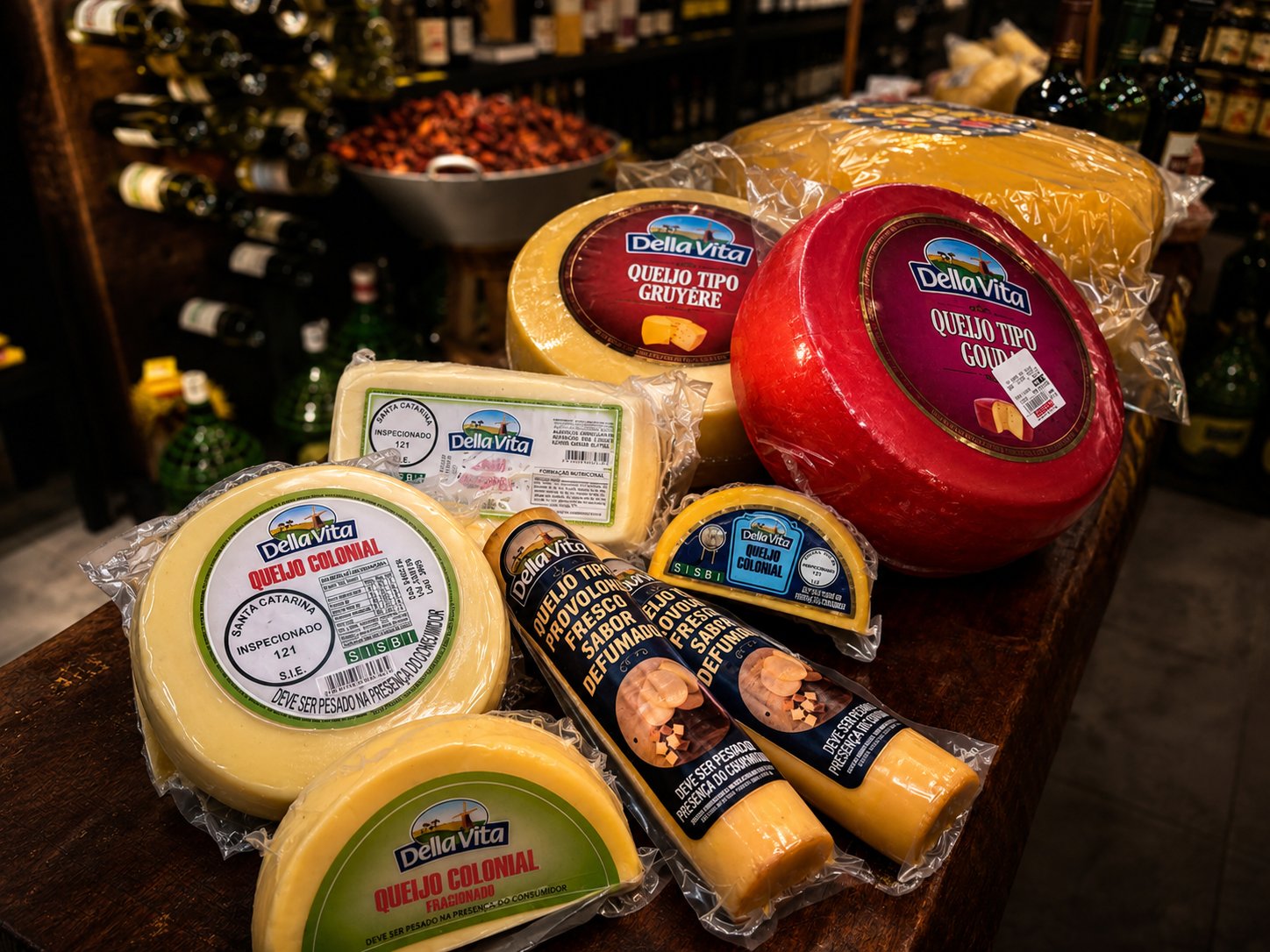 Queijos Della Vita - Gouda, Gruyère, Colonial e Provolone